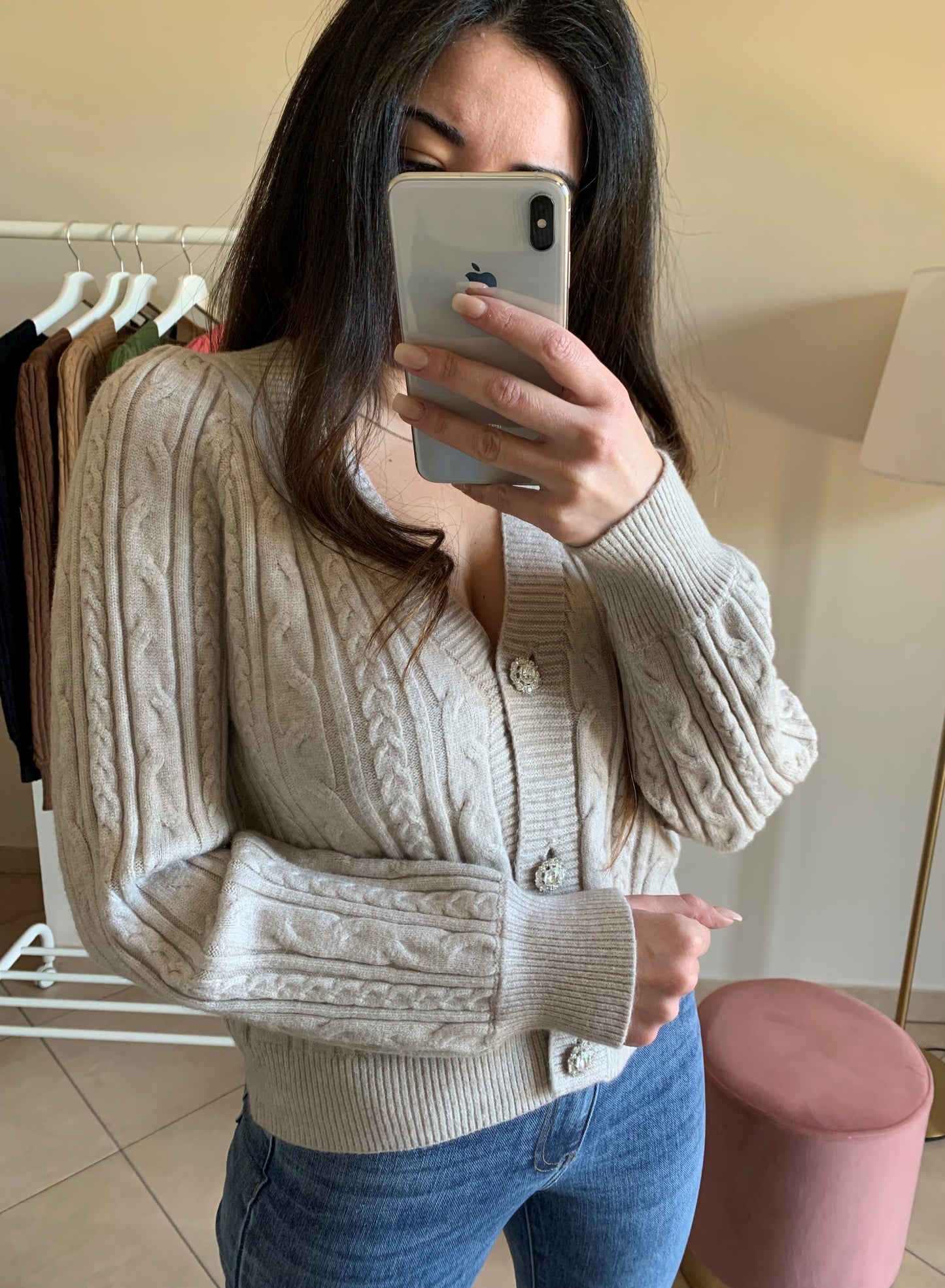 CARDIGAN GIOIELLO A TRECCIA