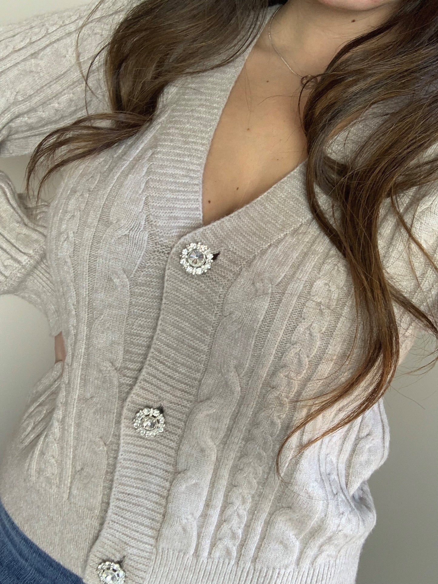 CARDIGAN GIOIELLO A TRECCIA