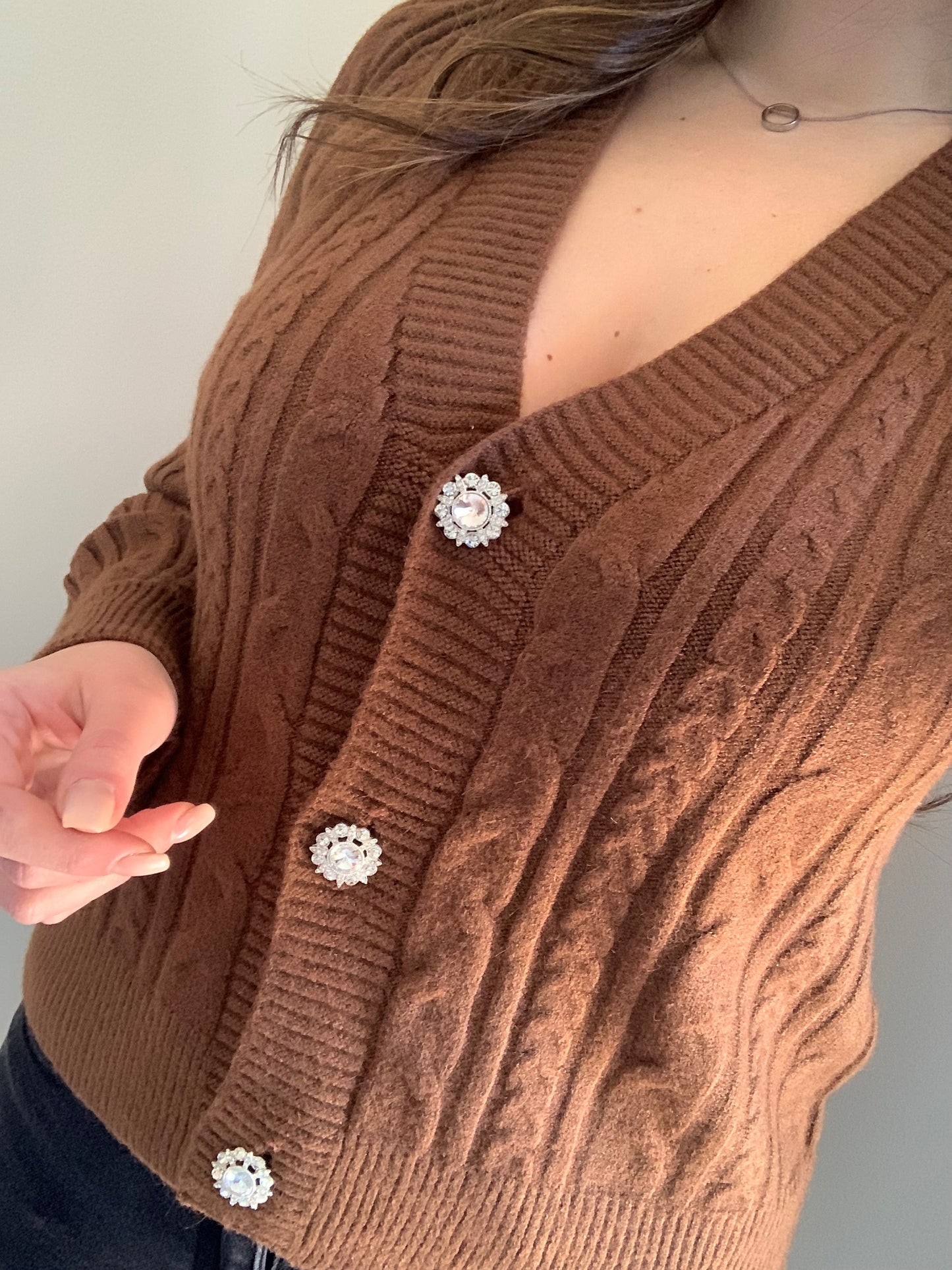CARDIGAN GIOIELLO A TRECCIA