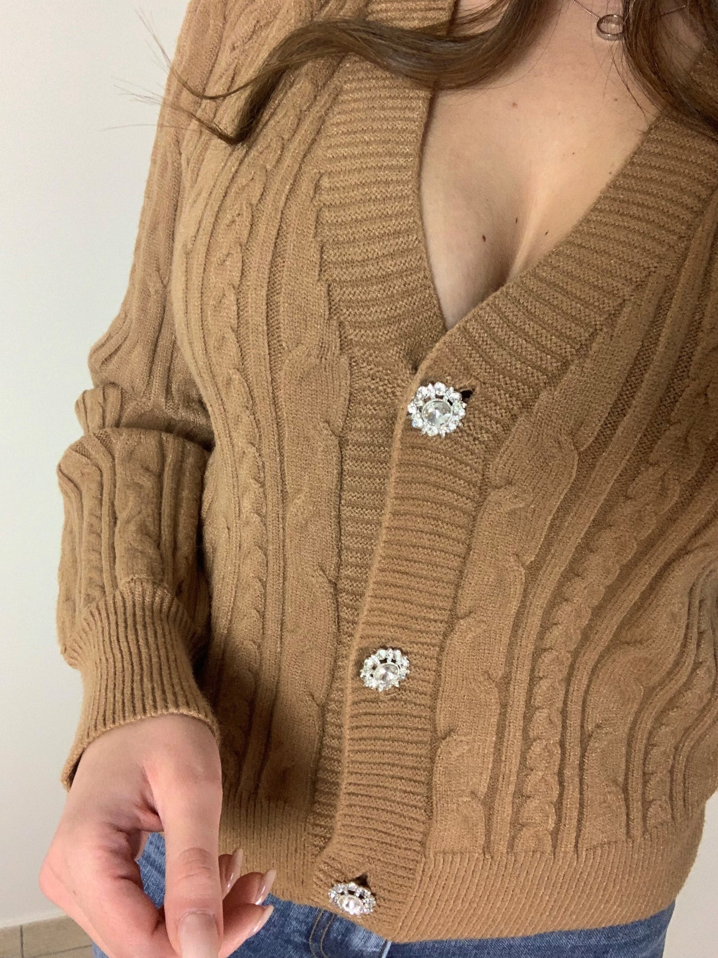 CARDIGAN GIOIELLO A TRECCIA