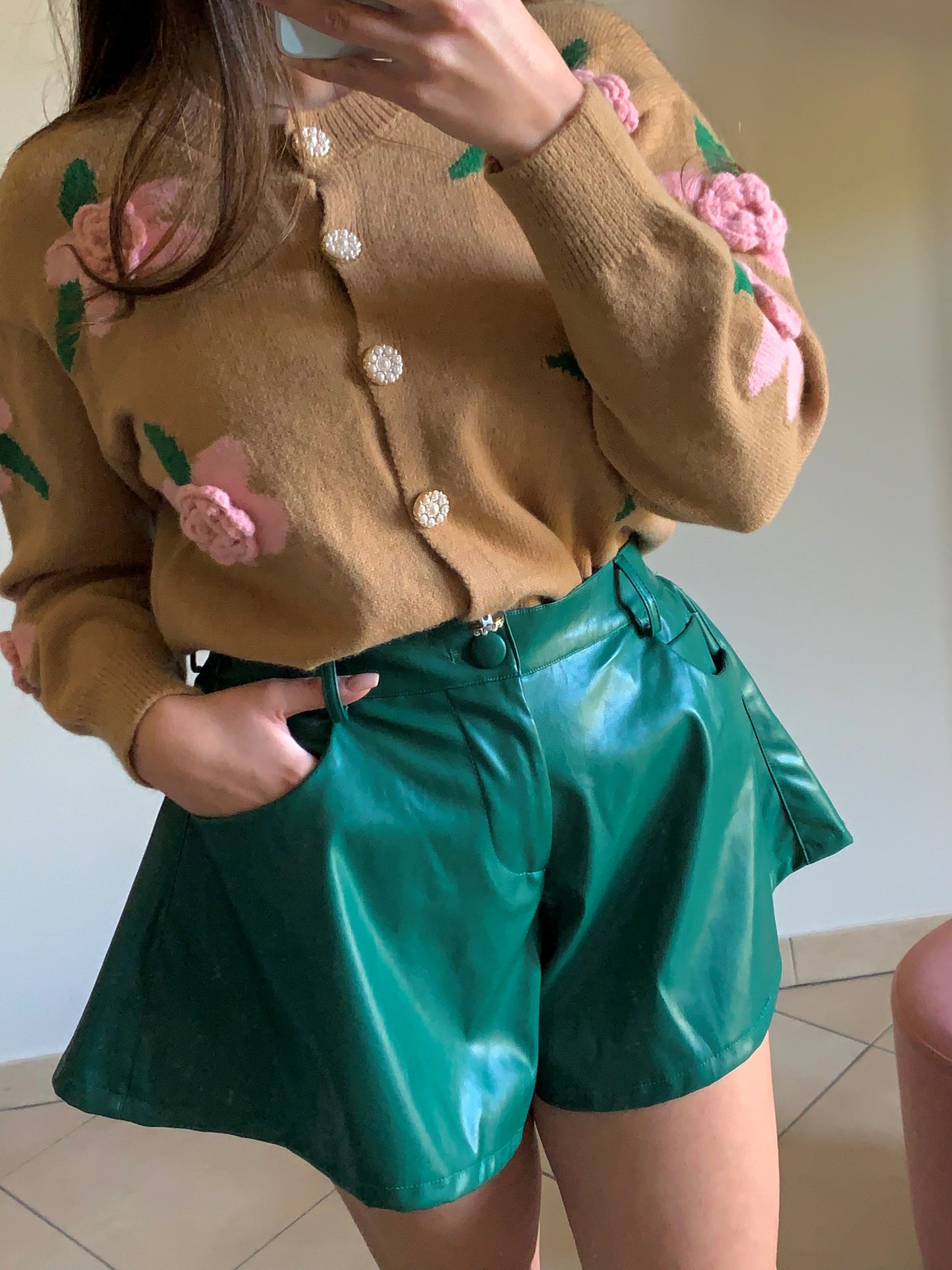 Shorts in Ecopelle a Farfalla