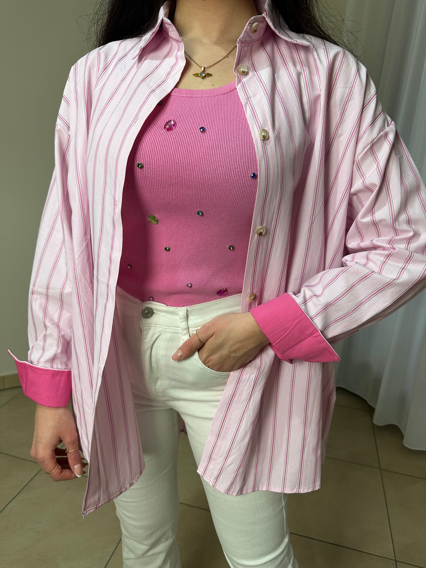 Camicia Oversize a Righe