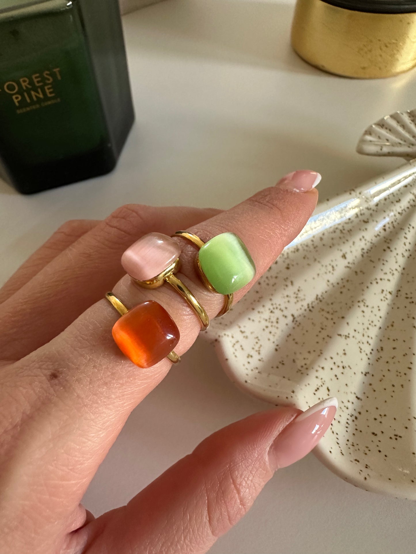 Anello Solitario Madreperla