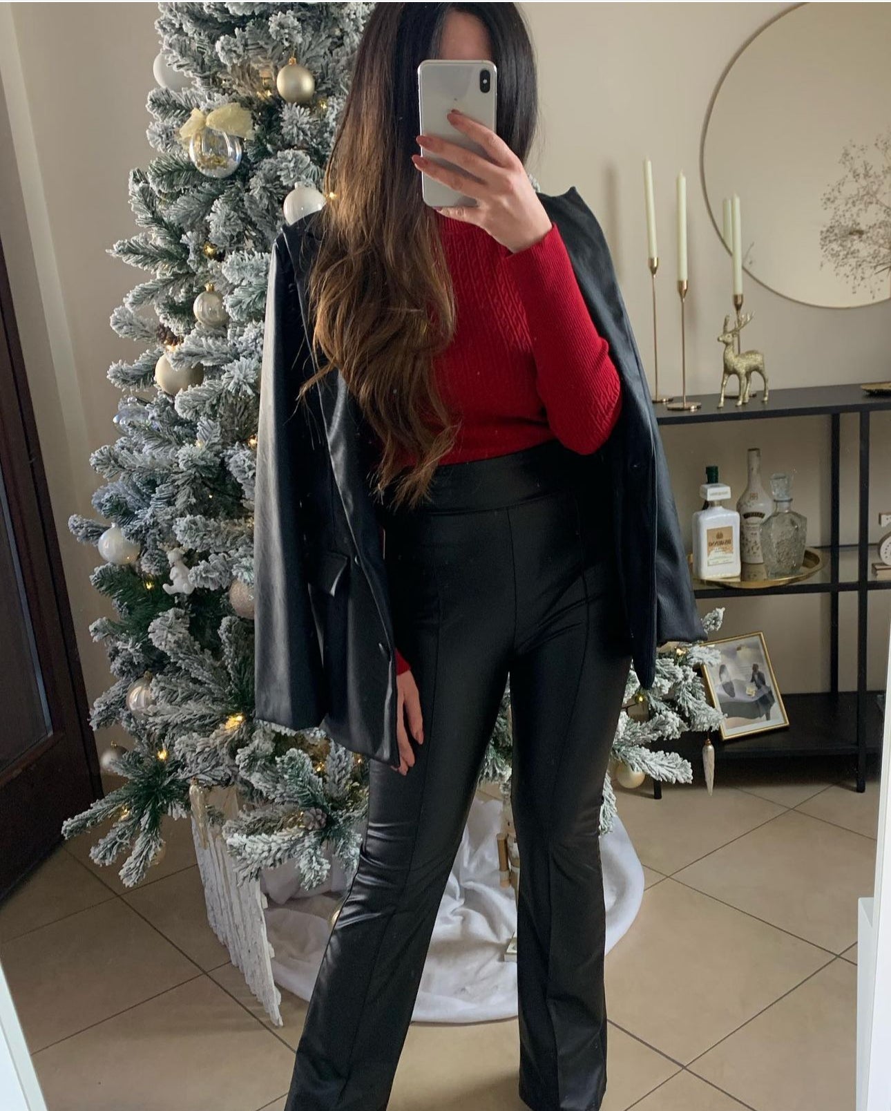 PANTALONE A CAMPANA IN ECOPELLE