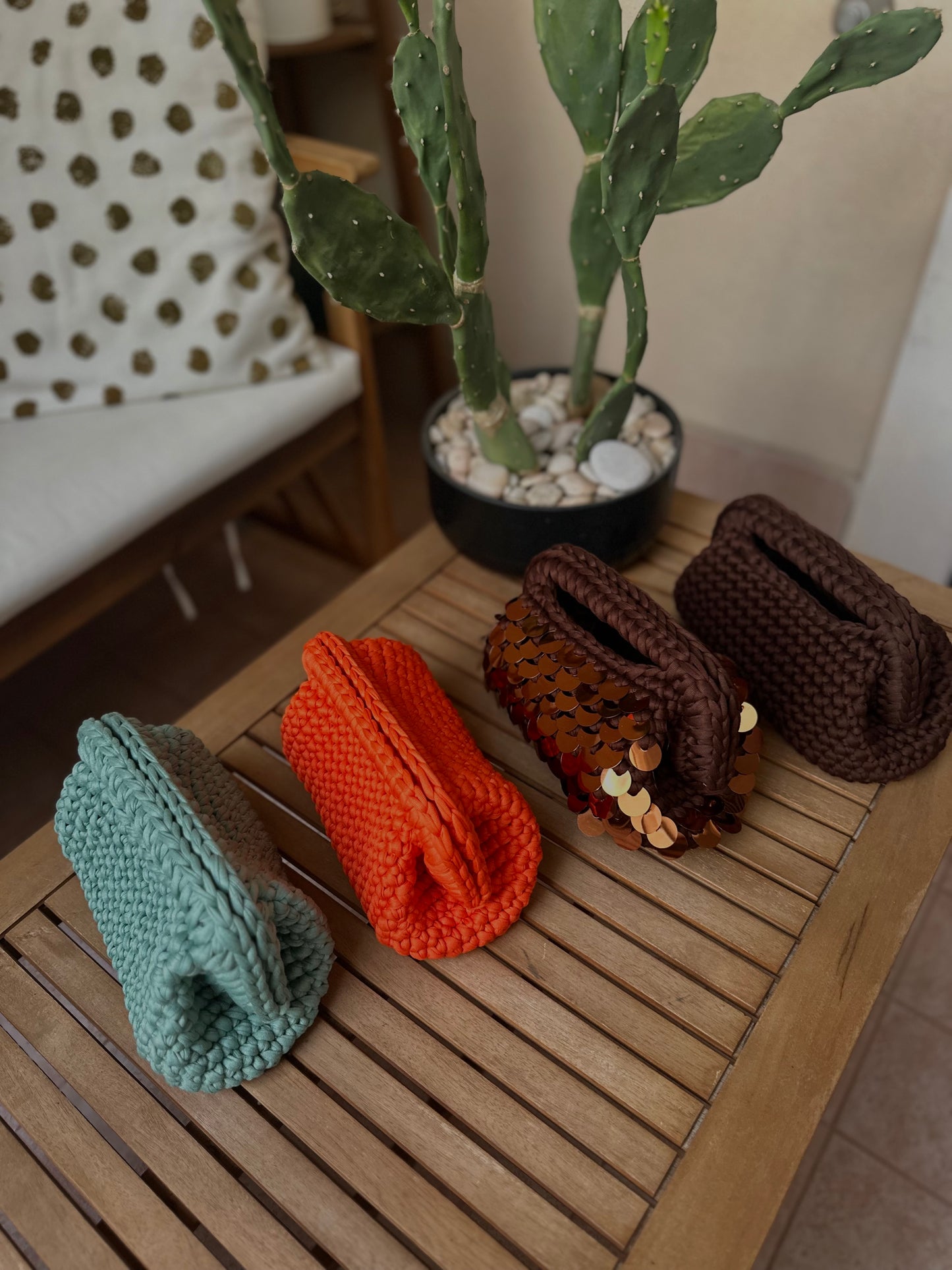 Elodie Clutch Bag - Brown