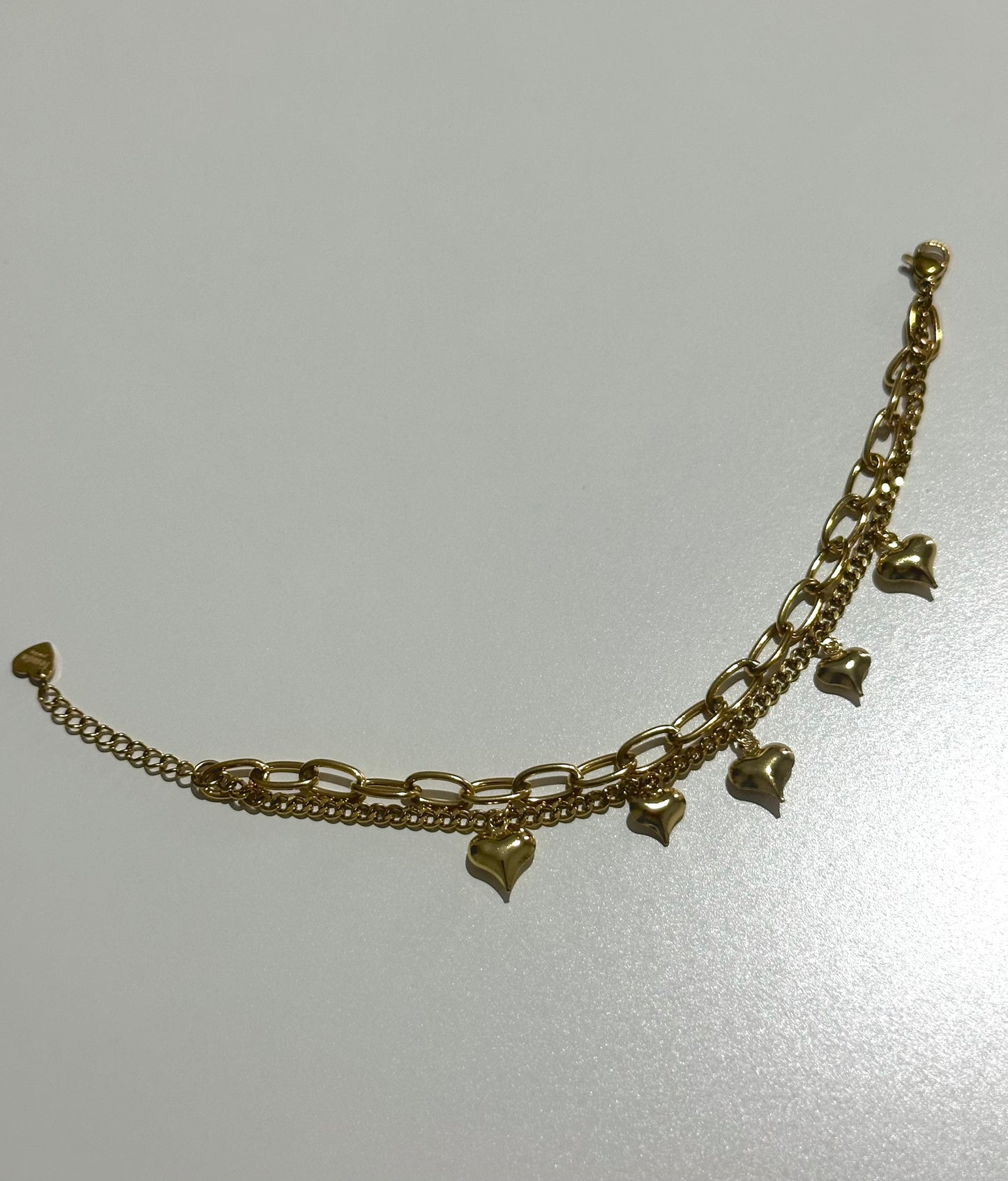 Bracciale Catena Cuori Sonaglio