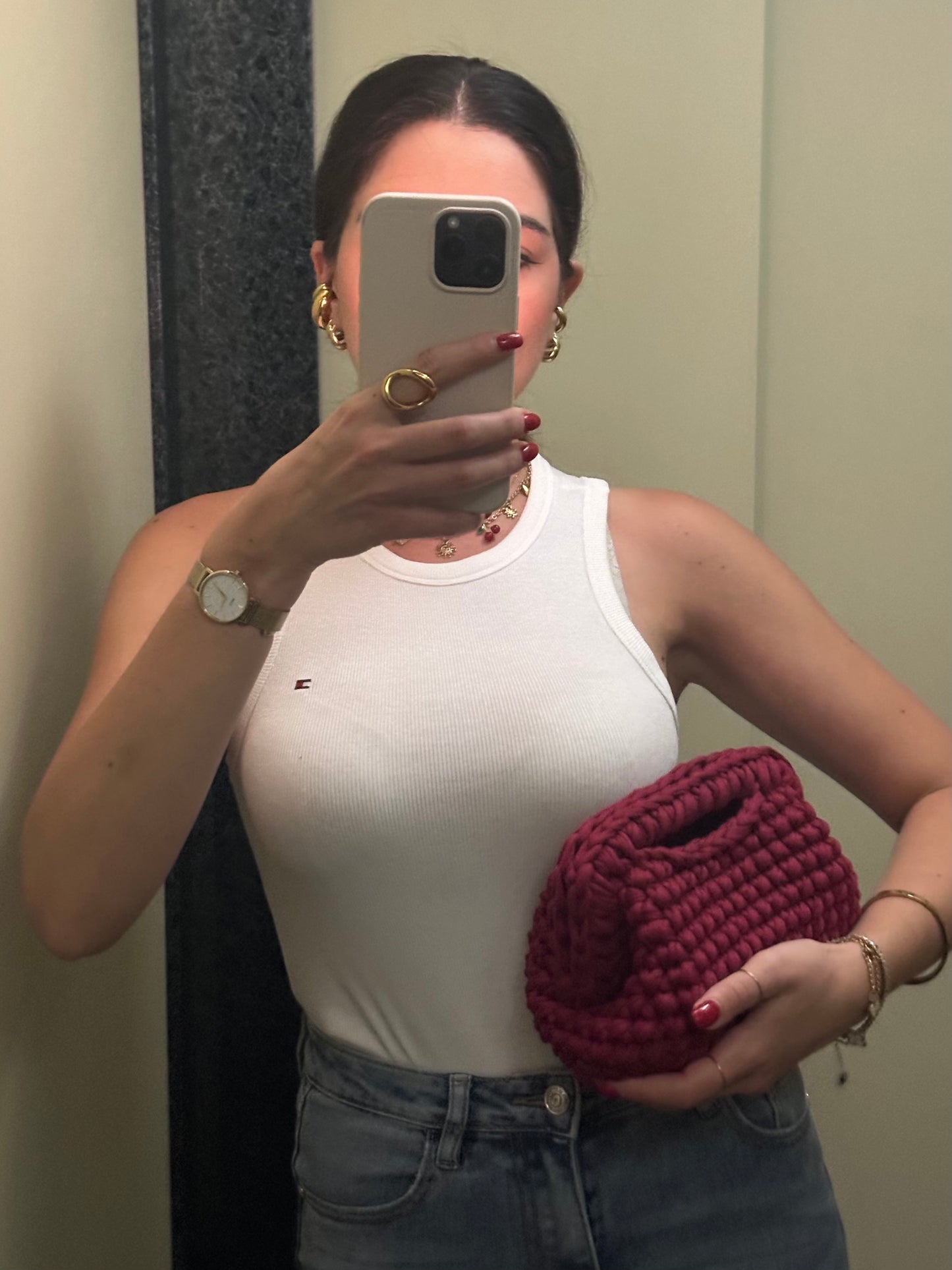 Elodie Clutch Bag - Bordeaux