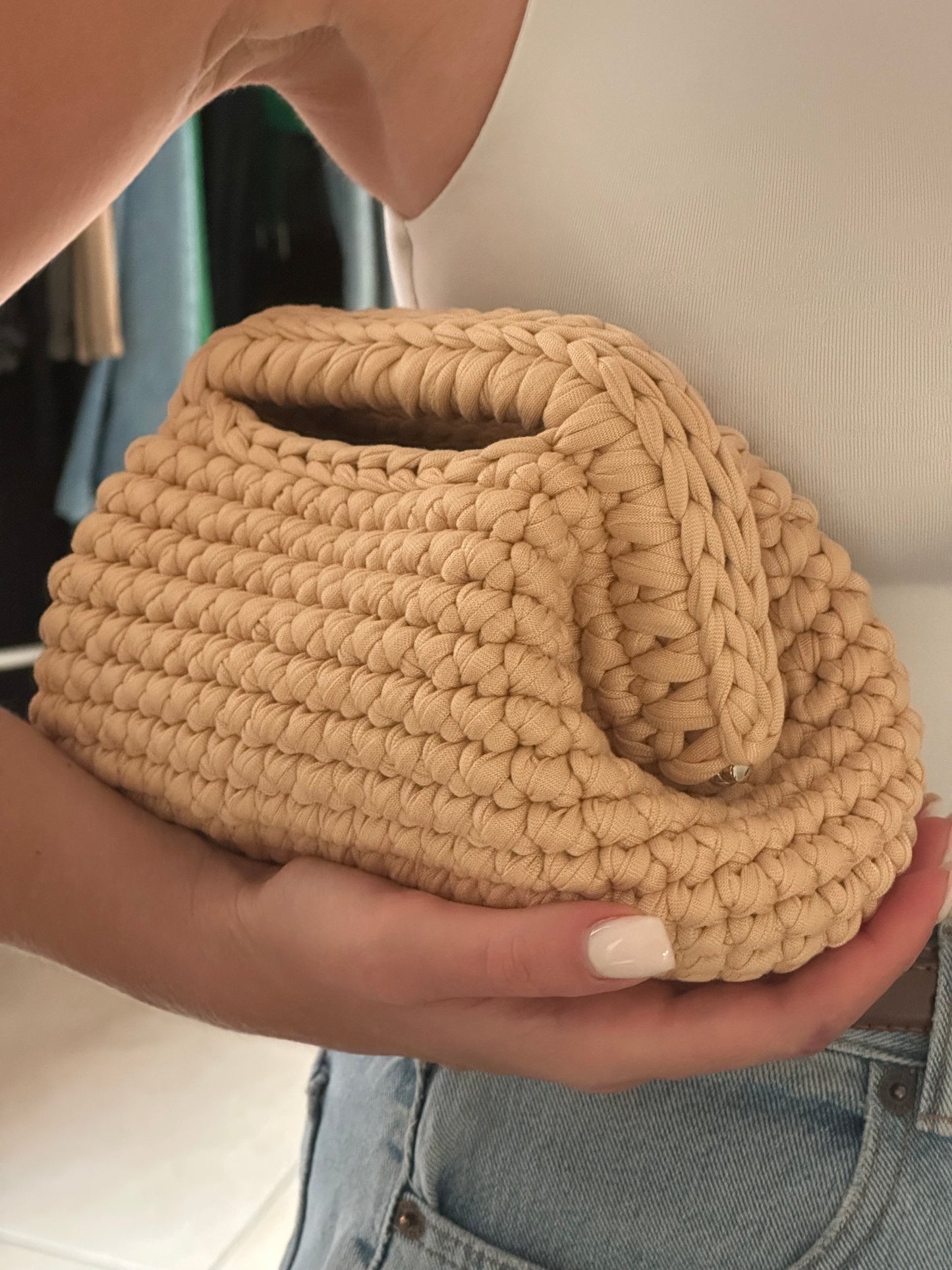 Elodie Clutch Bag - Beige