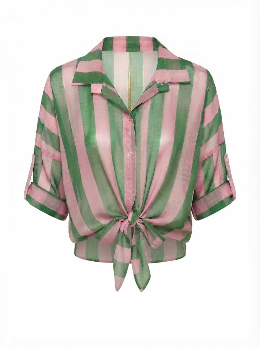 Camicia a Righe Semivelata