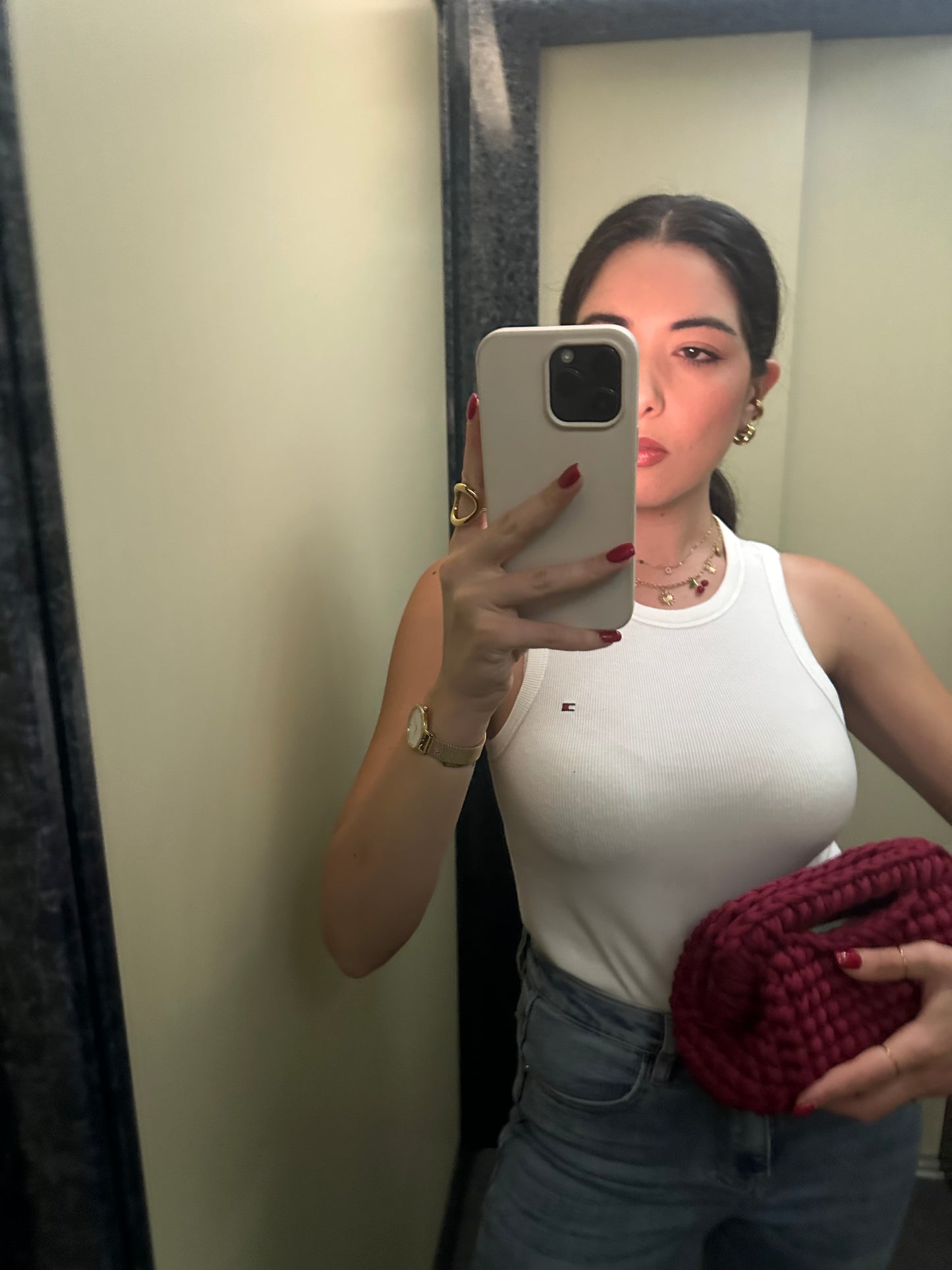 Elodie Clutch Bag - Bordeaux