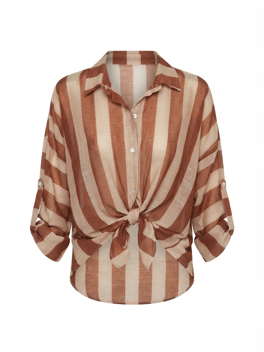 Camicia a Righe Semivelata