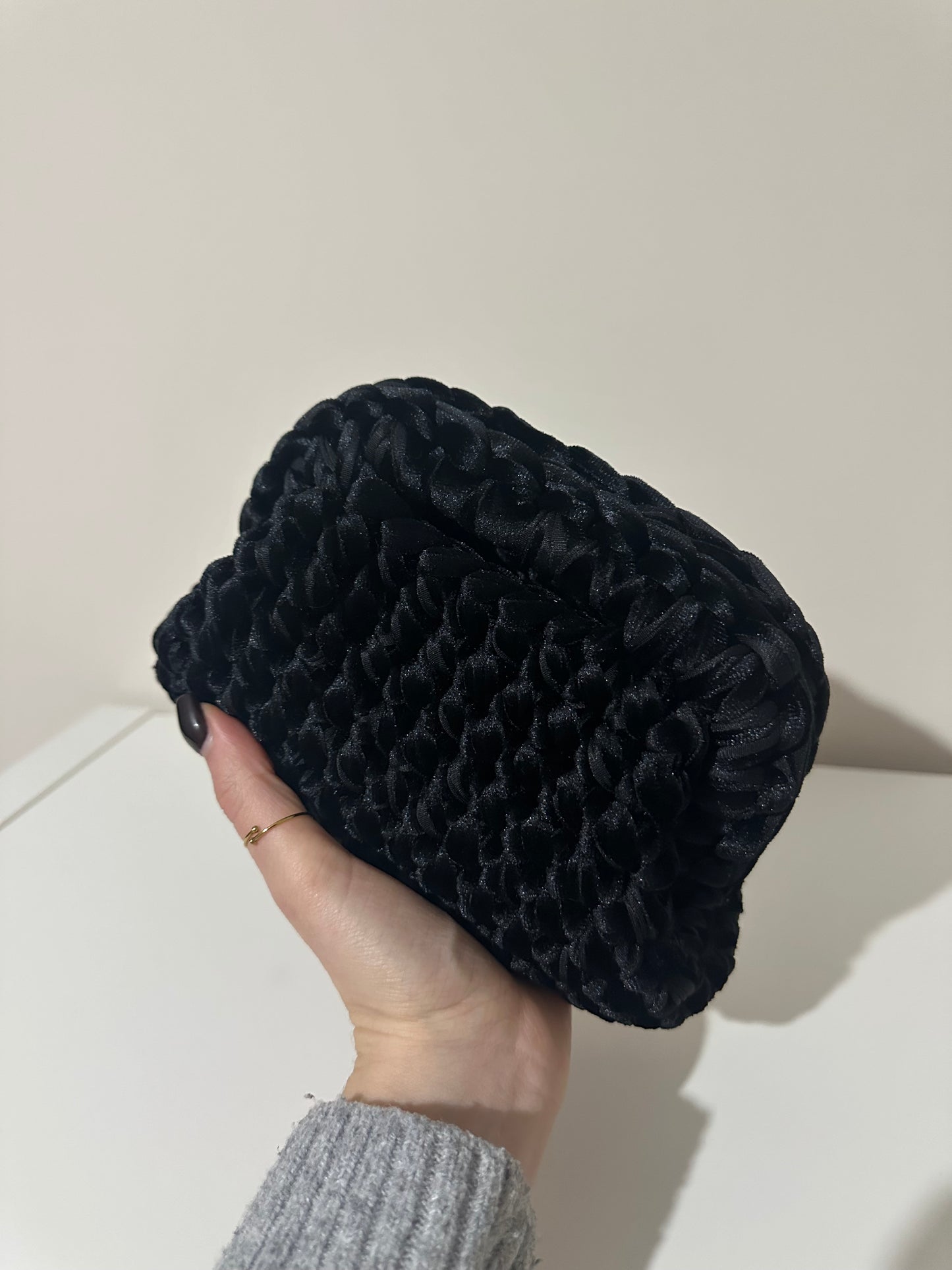 Elodie Clutch Bag Velvet - Velluto Nero