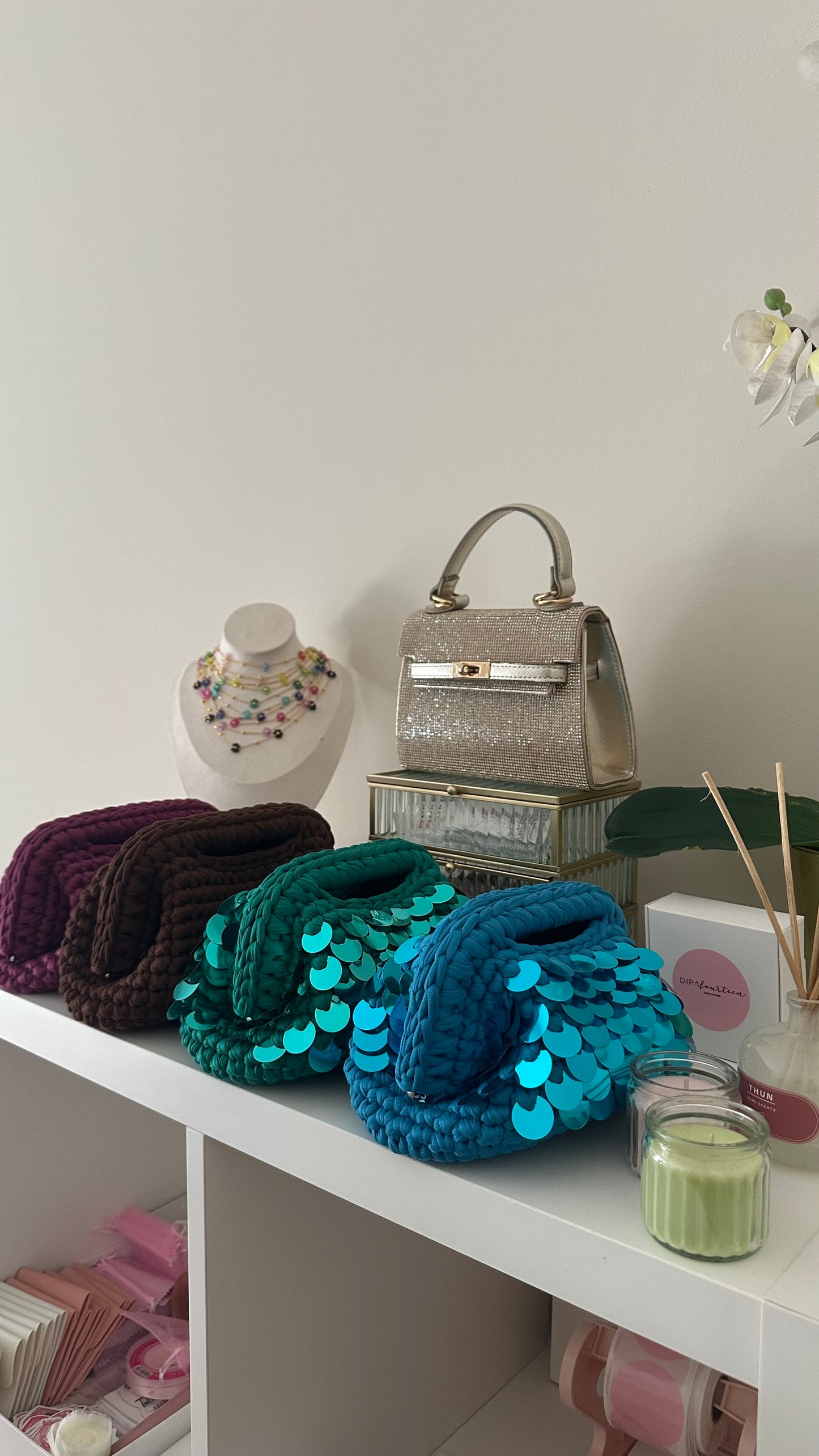 Elodie Clutch Bag con Paillettes