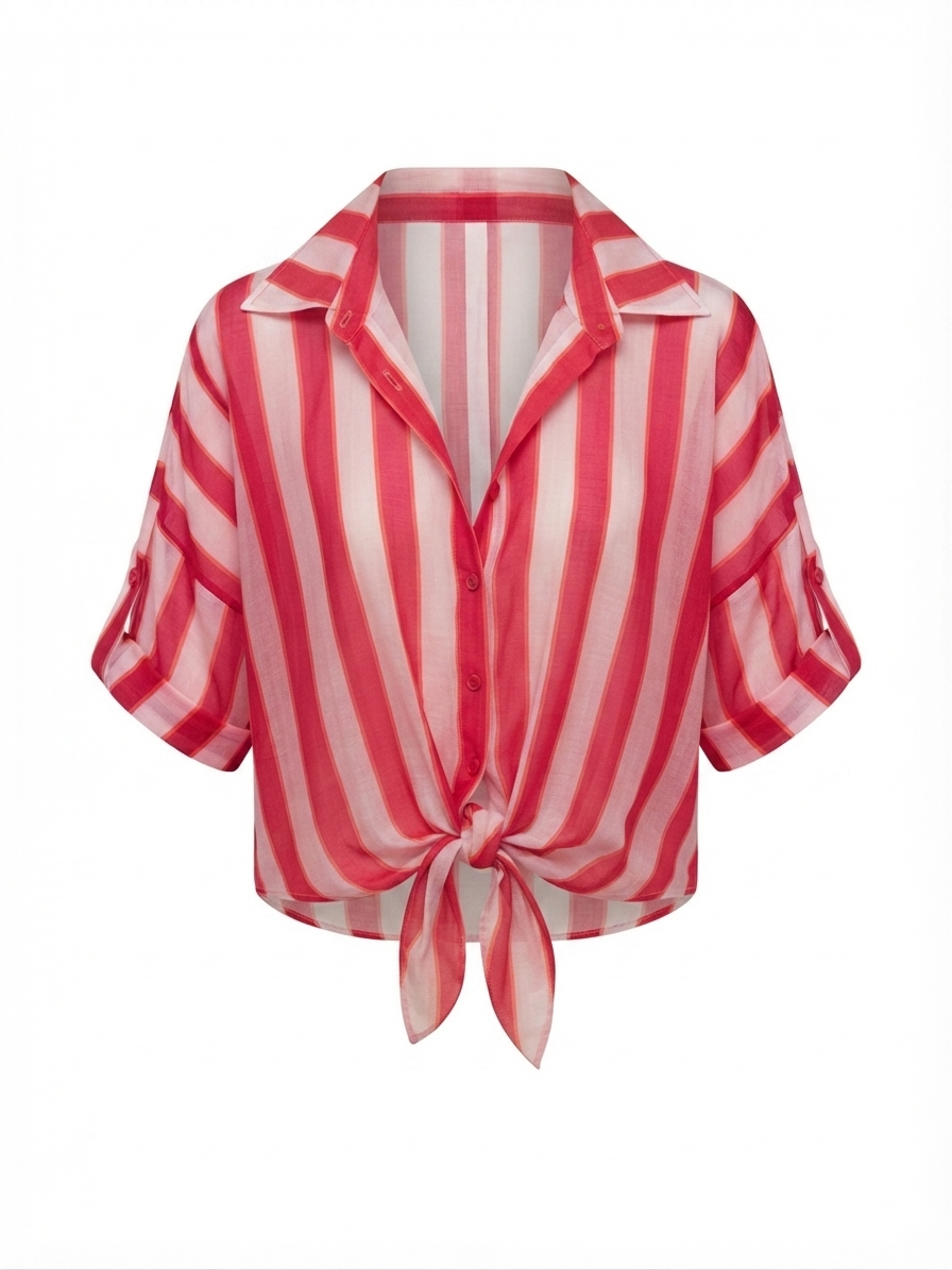 Camicia a Righe Semivelata