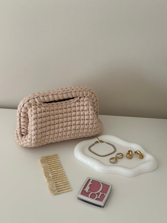 Elodie Clutch Bag - Crema
