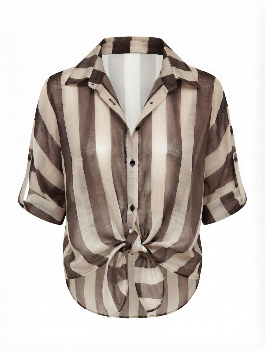 Camicia a Righe Semivelata